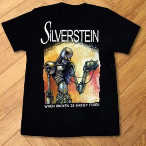 Black Silverstein When Broken Is Easily Fixed Robot Graphic Tee Emo Punk